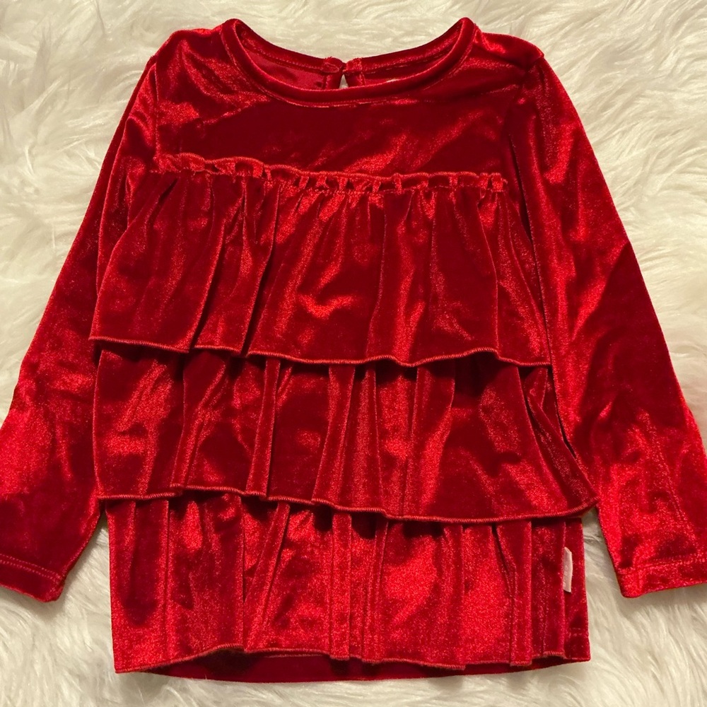 BCBGirls 2T velvety red long sleeved top